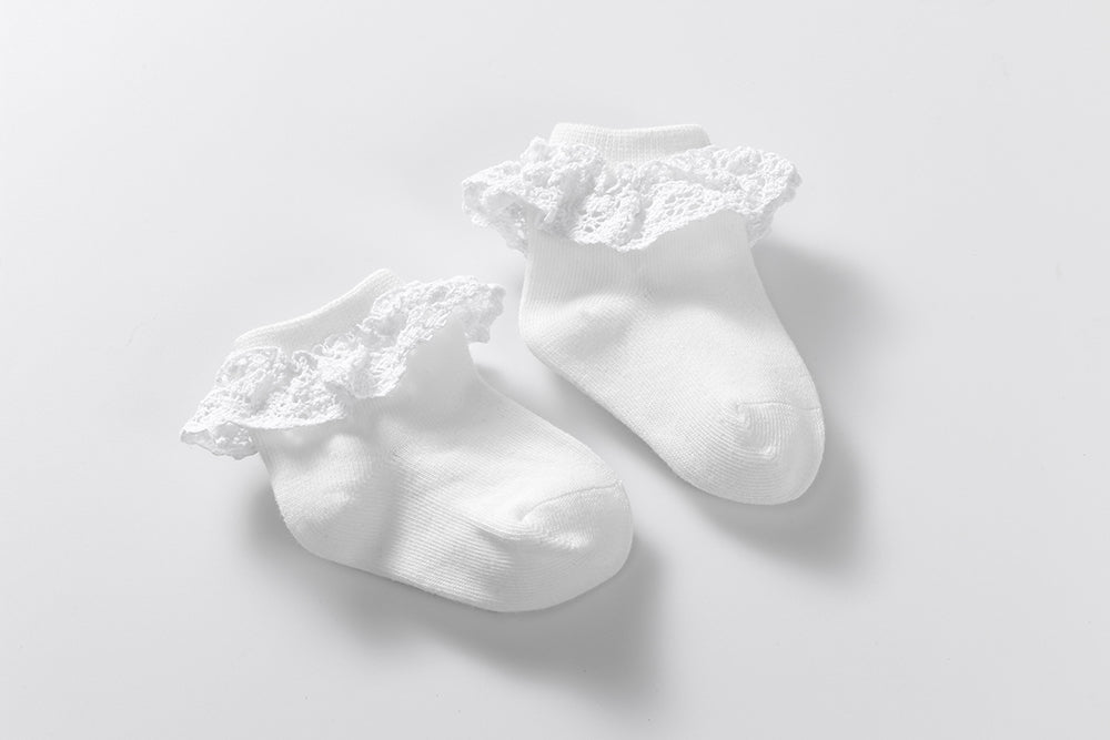 AMELIA - Socks with high quality lace (hand stitched) - 0-1Y, 1-2Y, 4-6Y, 6-8Y