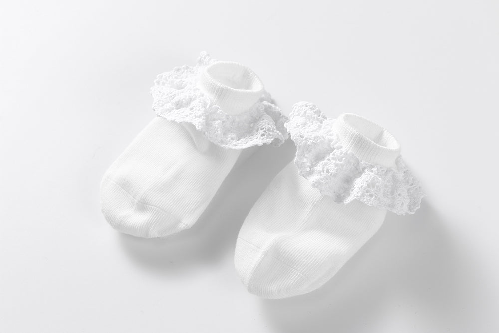AMELIA - Socks with high quality lace (hand stitched) - 0-1Y, 1-2Y, 4-6Y, 6-8Y